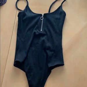 Black zipper bodysuit!